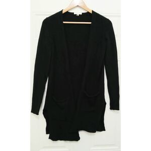 Minnie rose womens small black 100% cashmere sweater lightweight cardigan